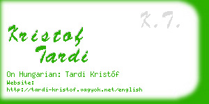 kristof tardi business card
